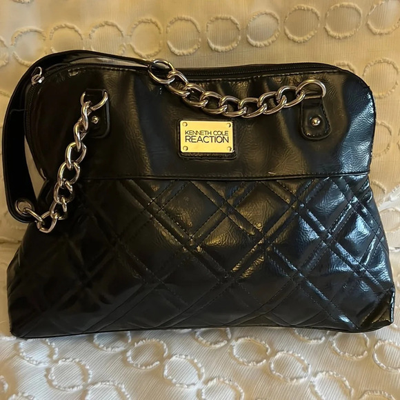 Kenneth Cole Reaction Black Quilted Shoulder Bag - Picture 1 of 10